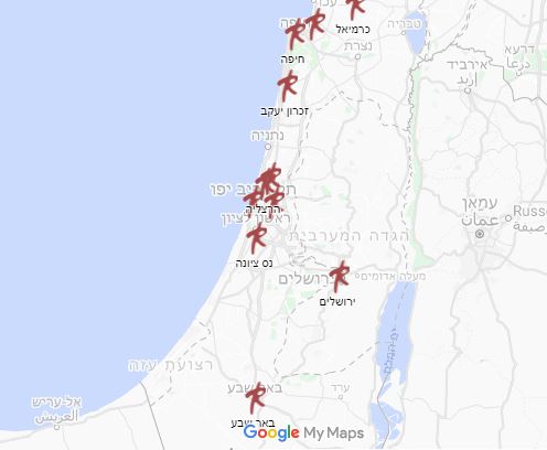מפת סניפי רטר בישראל